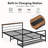 Full Size Metal Gaming Bed Frame with Rotating TV Mount, Open Storage Shelf, Built-In Charging Station, No Box Spring Needed