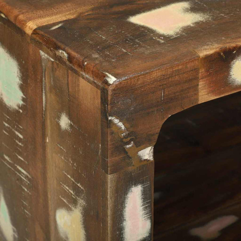 Solid Wood Coffee Table with Storage, Dark Brown