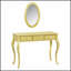 Meuble-lavabo de luxe avec miroir ovale, coiffeuse à 3 tiroirs pour le rangement des bijoux, console élégante pour l'entrée, le salon et la chambre à coucher, décoration intérieure élégante, or-379505106