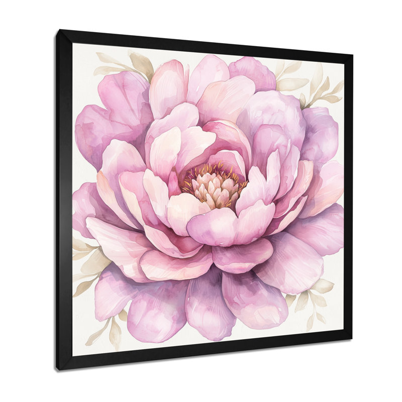 Lessman - Floral Wall Art, Single Picture Framed Print, Black, 16" H x 16" W