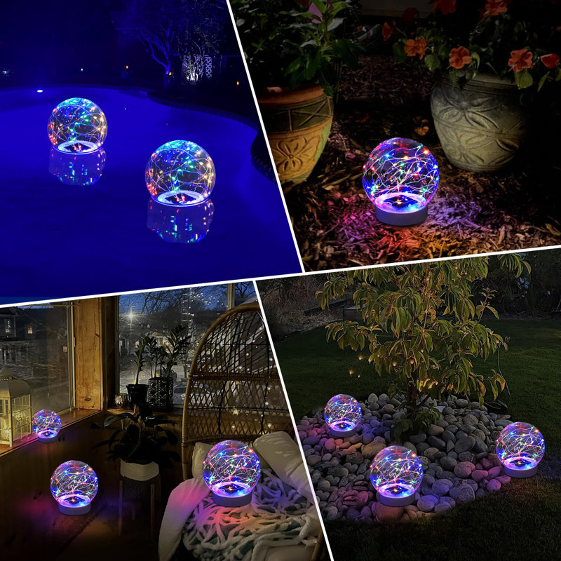 Solar Floating Pool Balls, 7 Inch LED Coloured Lights, Waterproof Solar Powered Multicolor Lights For Pool Pond Garden Party Decor