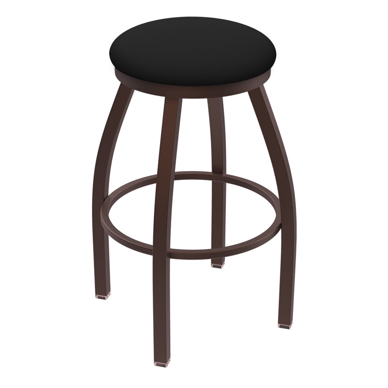 Tabouret pivotant Cragin XL802, Bronze, Vinyle - vinyle noir, Tabouret de bar (siège d’une hauteur de 30 po)