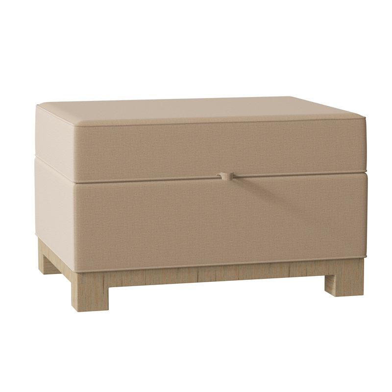 Repose-pieds rectangulaire avec rangement Brandes, Naturel, Lin Haven