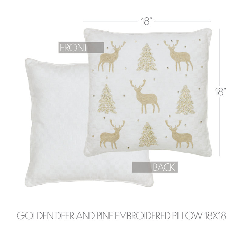 Coussin doré 18 po x 18 po