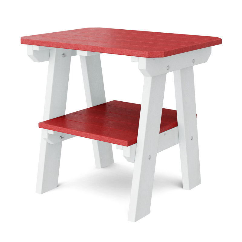 Heritage Two-Tier End Table, Cardinal Red/White