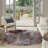 Machine Washable Southwestern Blue/Red Area Rug-1536346718