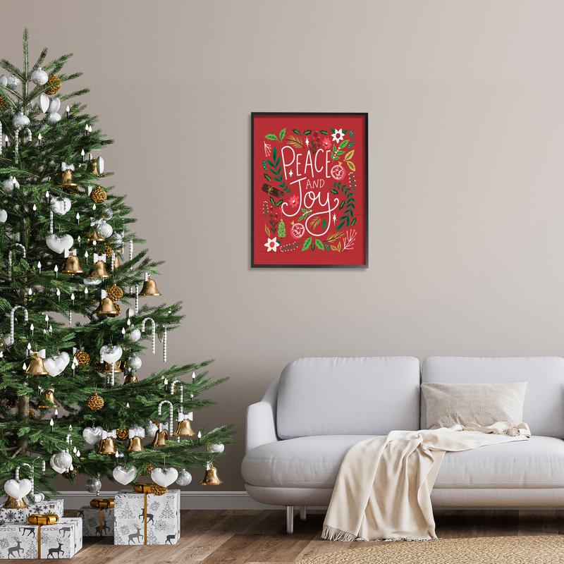 Peace & Joy, Giclée encadrée noir minuit, H 30 po x l 24 po x P 1,5 po