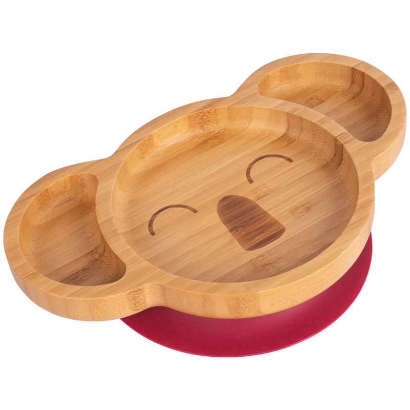 Tiny Dining - Children's Bamboo Suction Koala Plate, Red