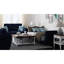 Chenille bleue avec rangement: confortable, peu encombrante, capacité de 600 lb, tissu polyvalent au design fonctionnel, conception confortable, convient aux petits espaces, poids maximal