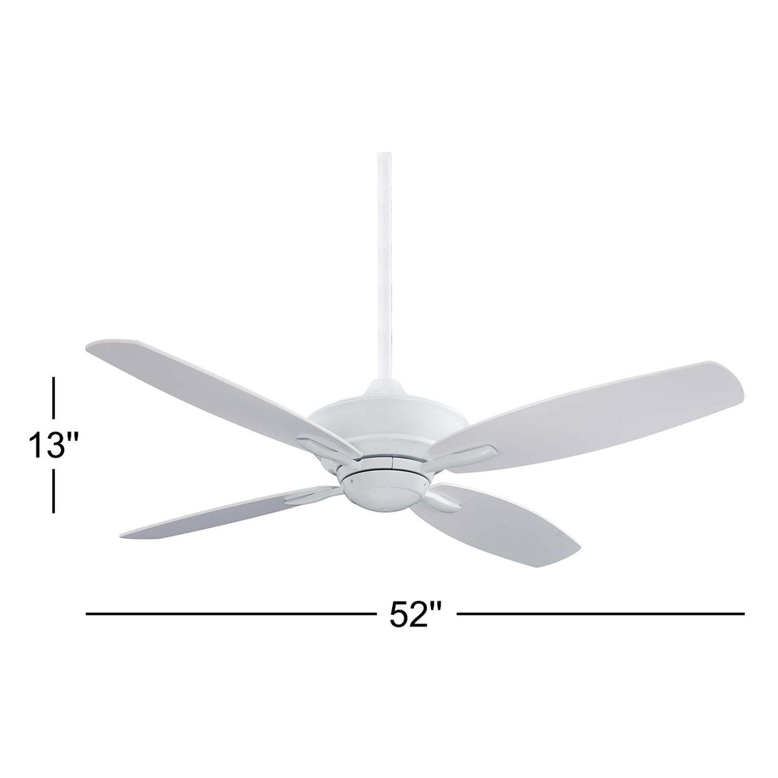 New Era 52" Ceiling Fan, White with White Blades