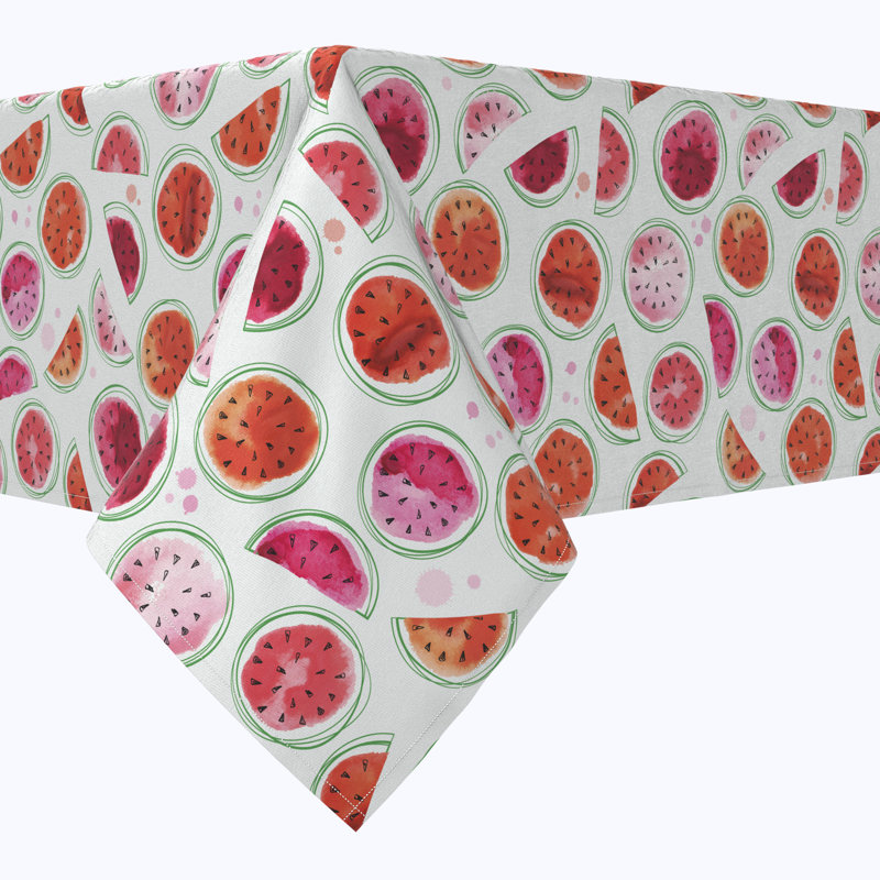 Rectangular Tablecloth, 100% Cotton, 52X104", Watermelon Design, 84" L x 60" W
