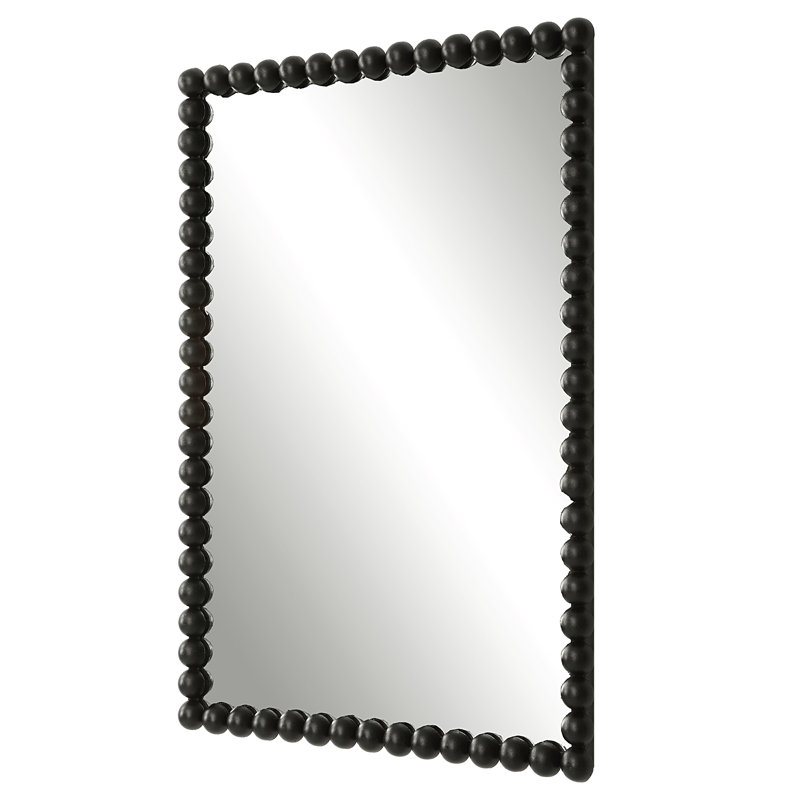 Miroir de salle de bain Sanne, Noir mat, H 30 po x l 20,5 po