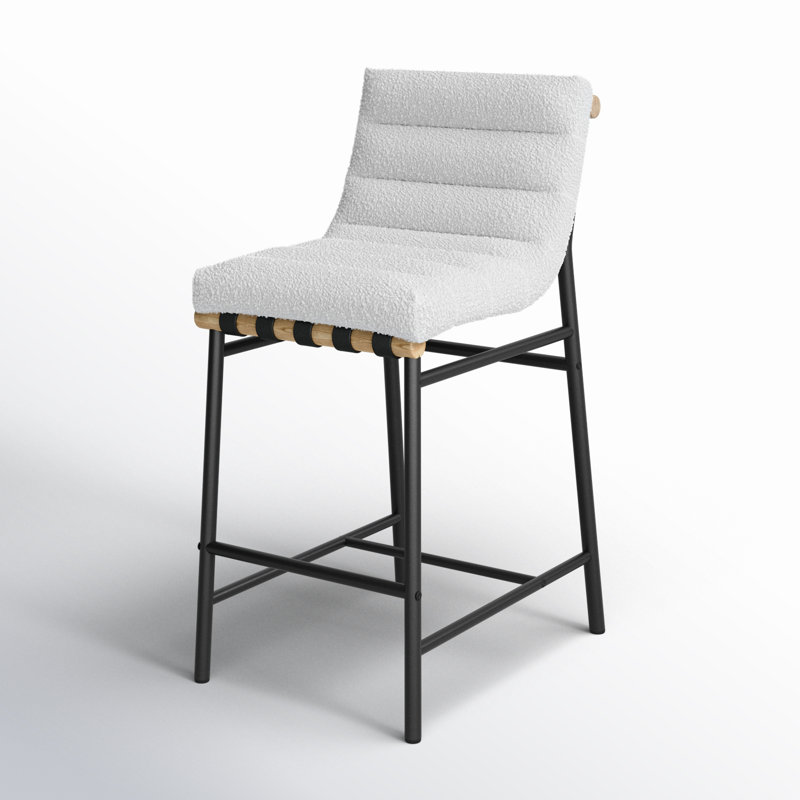 Vincentas Upholstered Counter Stool with Metal Frame
