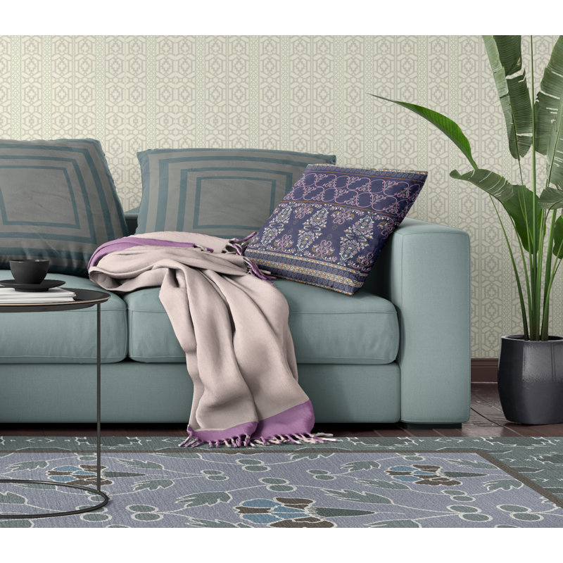 Housse et insert de coussin carré Stevensville, Bleu / rose, 18 po x 18 po