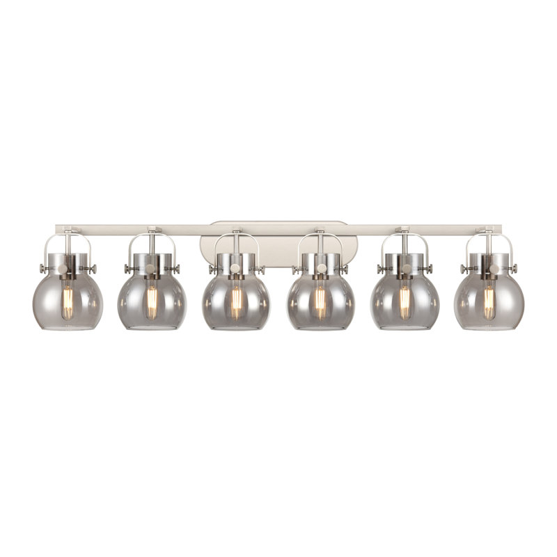 Éclairage pour meuble-lavabo mural 6 po 6 po Skerry, Fumée, Nickel satiné