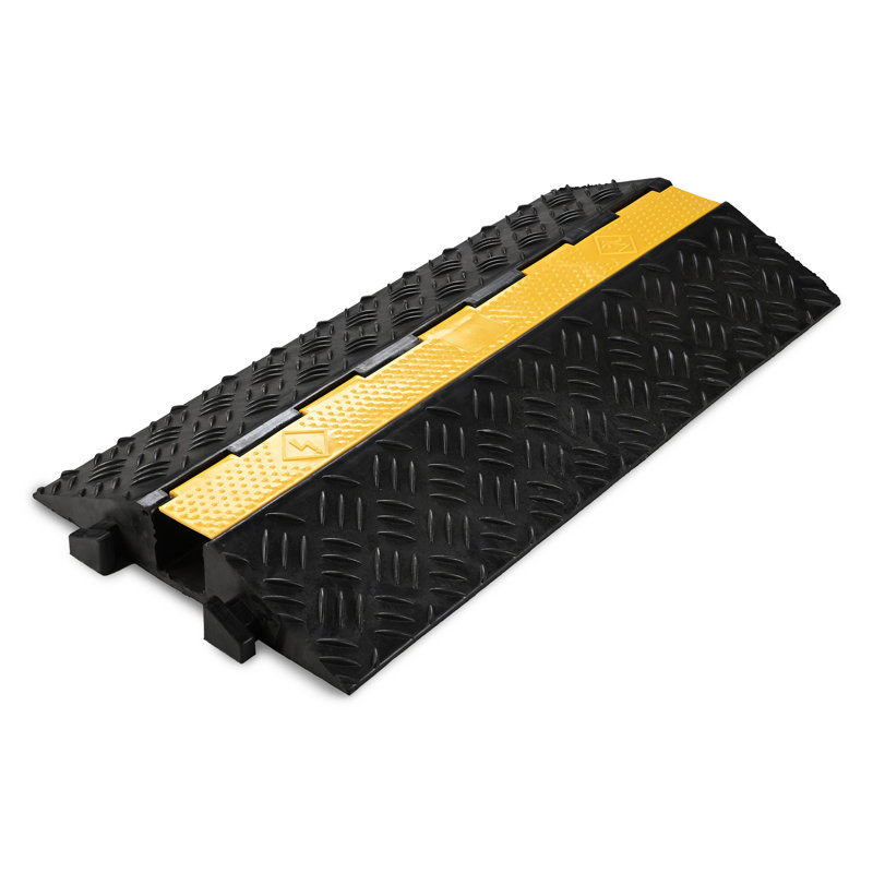 Rampe de câble en caoutchouc à 1 canal Yescom 40000 Lbs, H 3,4 po x l 39,4 po x P 19,7 po