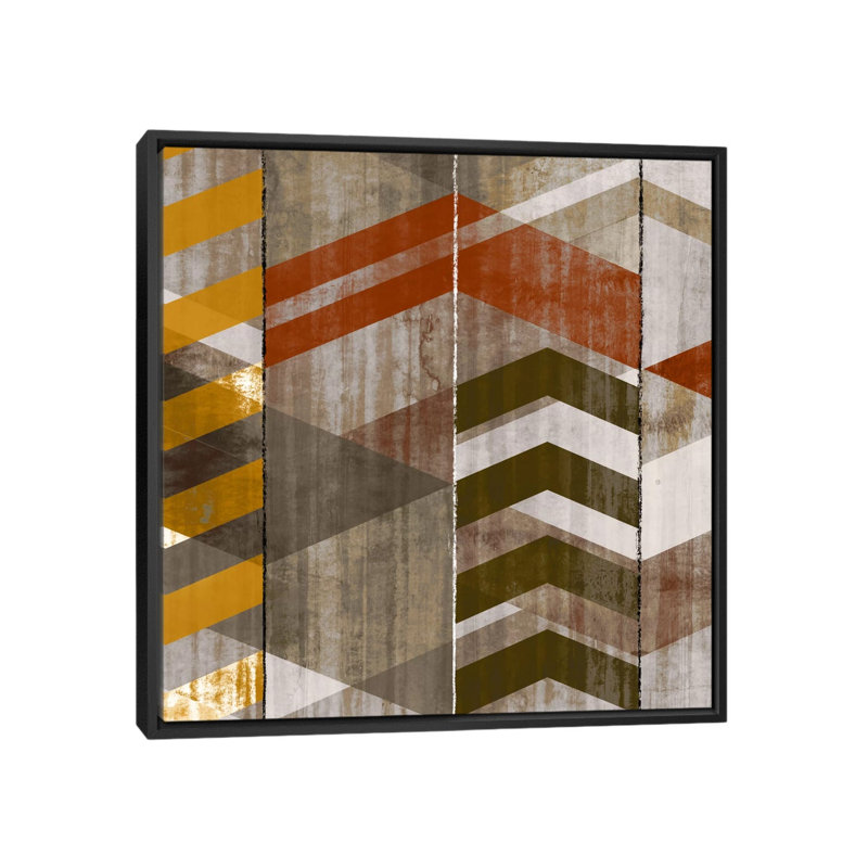 «Chevron Serenade II», impression sur toile, H 18 po x l 18 po x P 1,5 po, Toile encadrée noire, Pas de tapis
