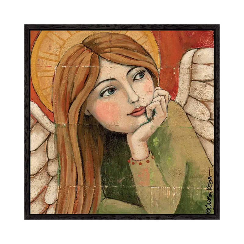Peaceful by Teresa Kogut - Painting on Canvas, Black Framed, 93.98 cm H x 93.98 cm W