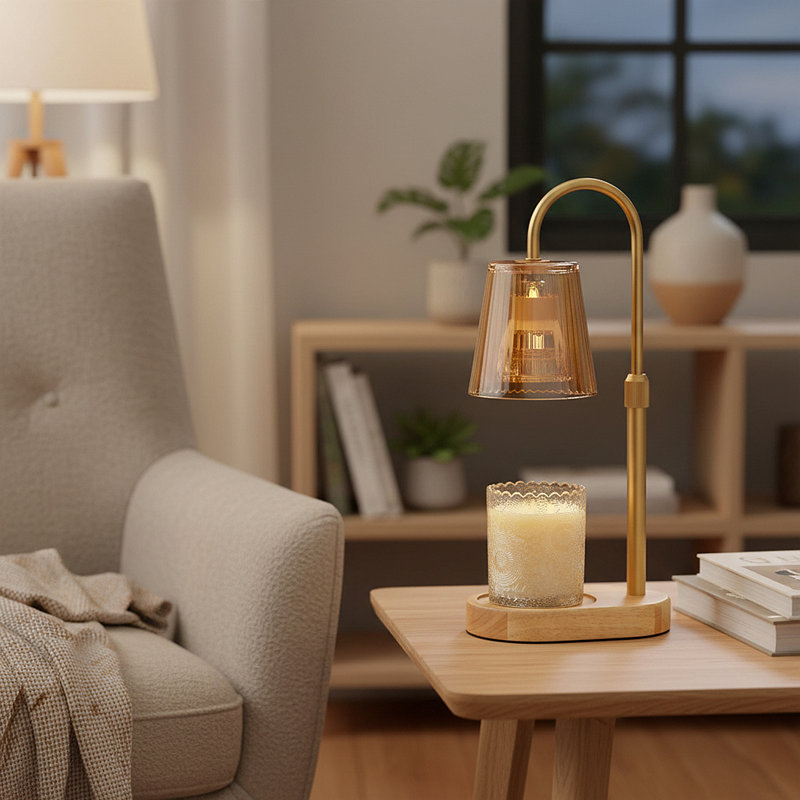 Lampe chauffante pour la Saint-Valentin avec minuterie et intensité variable - fond réglable sans flamme pour les grandes bougies en pot