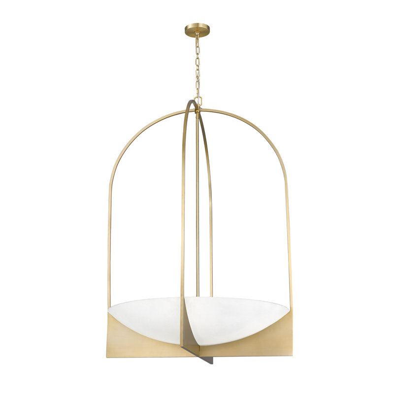 Hoyet 8 - Light Steel Dimmable Urn / Bowl Chandelier, Gold