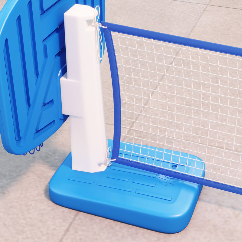 2-in-1 Pool Basketball & Volleyball Game Set with Fillable Base