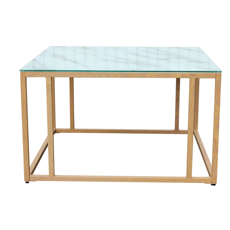 Magnani 75cm Glass Top Console Table, Oak