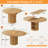 47”-63” Extendable Dining Table Set For 4 To 6 People, Farmhouse Kitchen Table With 2-Tier Storage Shelf And Fluted Sliding Door Cabinet-1550907809