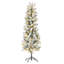 Arbre de Noël floqué au crayon, arbre artificiel pré-éclairé avec 8 modes de lumière chaude, mince décoration de Noël artificielle-901056220
