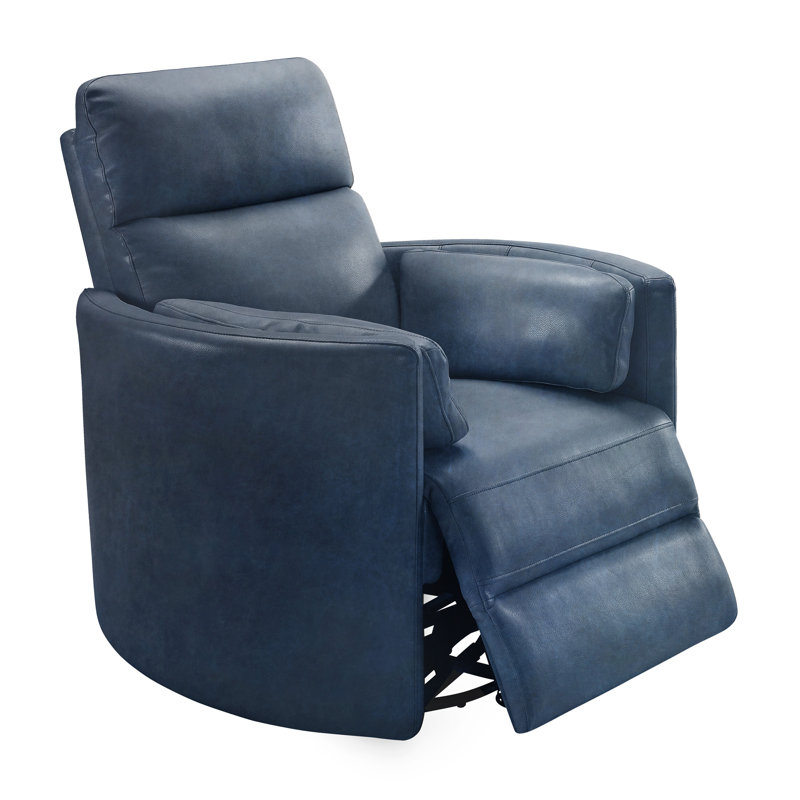 Ensemble de deux fauteuils inclinables et pivotants, Vintage Navy Top Grain Leather