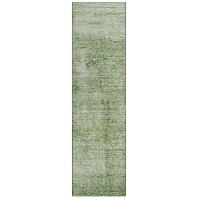 Machine Washable Indoor/Outdoor Xhevrie Aloe Rug, Runner 2'3" x 7'6"