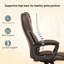 Fauteuil de direction en similicuir avec hauteur réglable et roulettes pivotantes, chaise de bureau ergonomique à haut dossier, pour la maison et le bureau