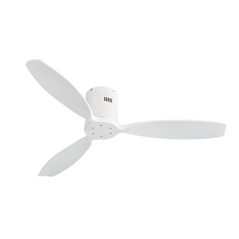 Ventilateur de plafond d'intérieur en bois 52 pouces avec 3 pales en bois massif, télécommande, moteur à courant continu réversible sans lumière
