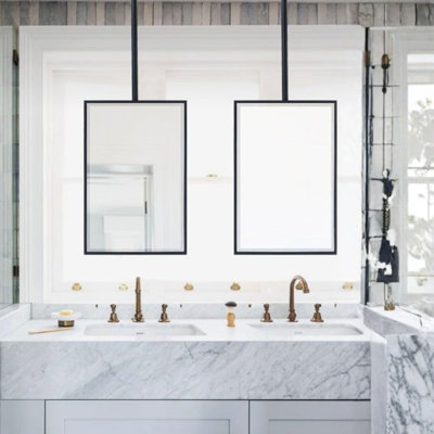 Seren 30'' H X 20'' W Ceiling Mount Rectangle Metal Wall Mirror