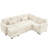 Chenille Fabric 97 Inch L-Shaped Sectional With Storage , 7 Seats, Beige Living Area 7, Beige, For Room