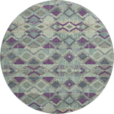 Premium Machine Washable Kumbhar AMF1308 Geometric Rug