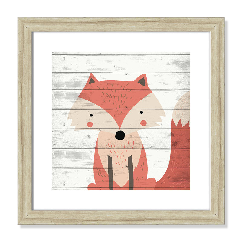 Adhésif décoratif 1 pi Woodland Creatures, H 16 po x l 16 po x P 0,6 po, Cadre plat beige