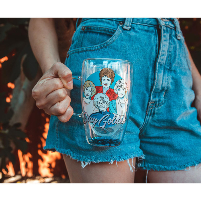 Grande tasse en verre à double paroi The Golden Girls | Peut contenir 15 onces