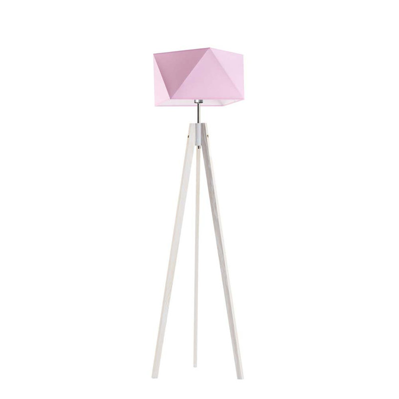 Ayaaz 144cm Tripod Floor Lamp, White, Light Pink