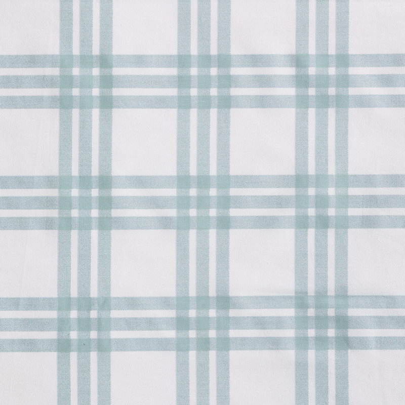 Shasta Lake Cotton Percale Standard Sheet Set, Queen Sheet Set with 2 Pillowcases, Basic Plaid Green
