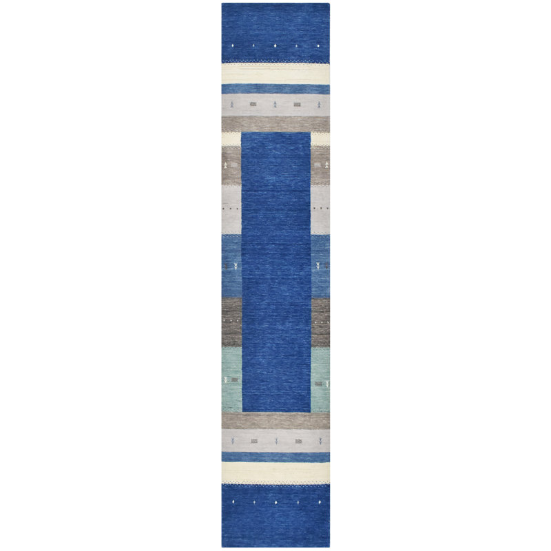 Handmade Wool Striped Area Rug, Runner 2'6" x 12'