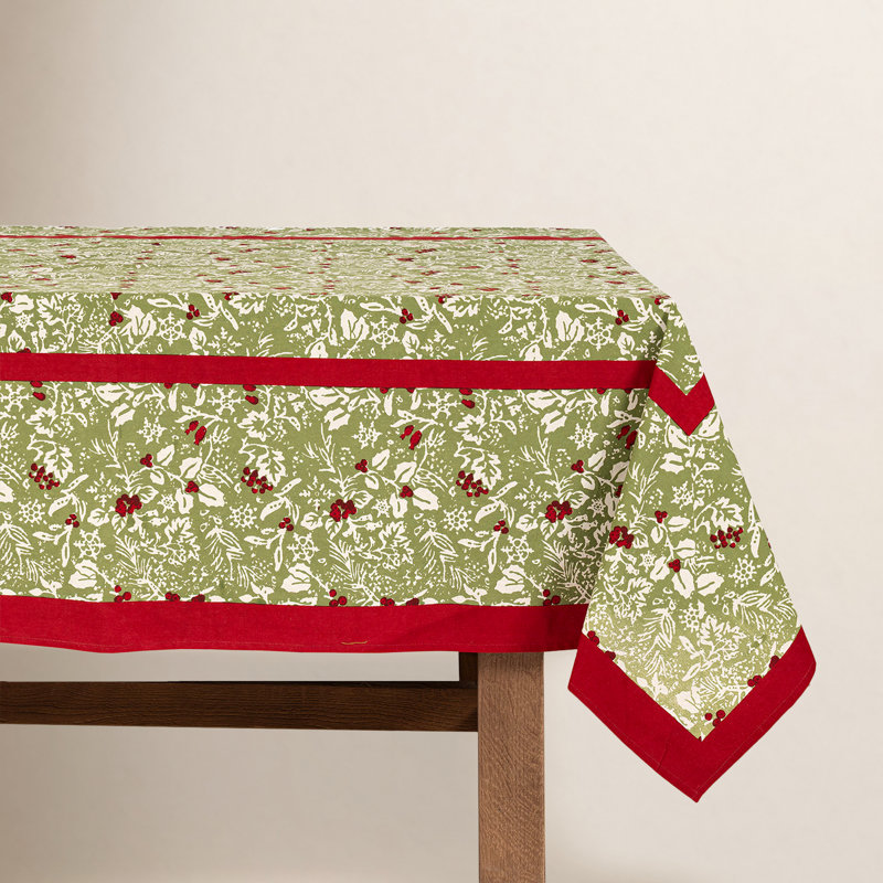 Baies De Houx Handmade Floral Tablecloth, 59" Square