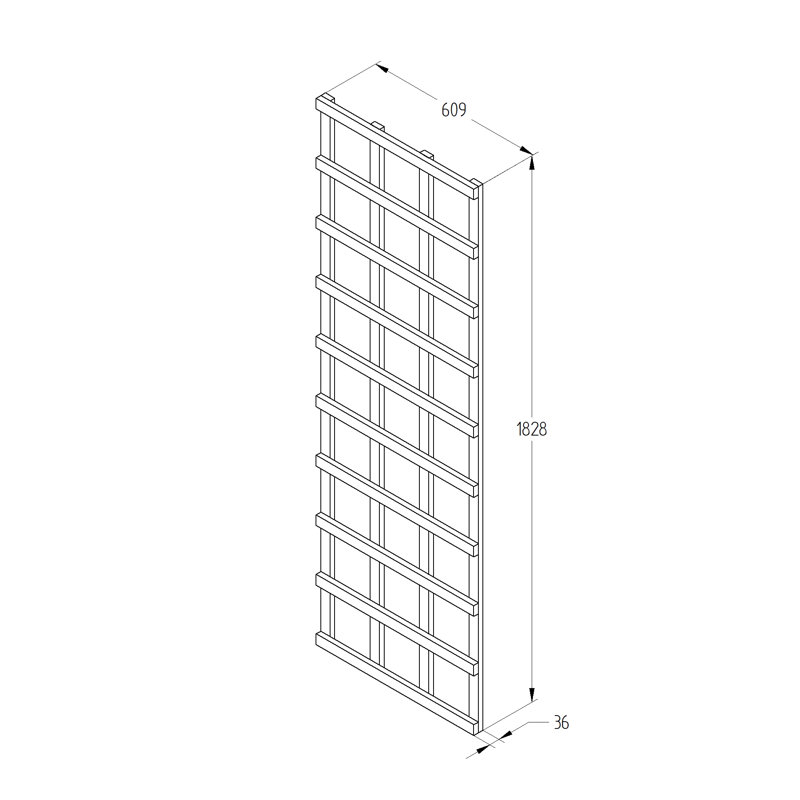 183cm H Wood Lattice Panel Trellis, 183cm H x 61cm W, Golden brown