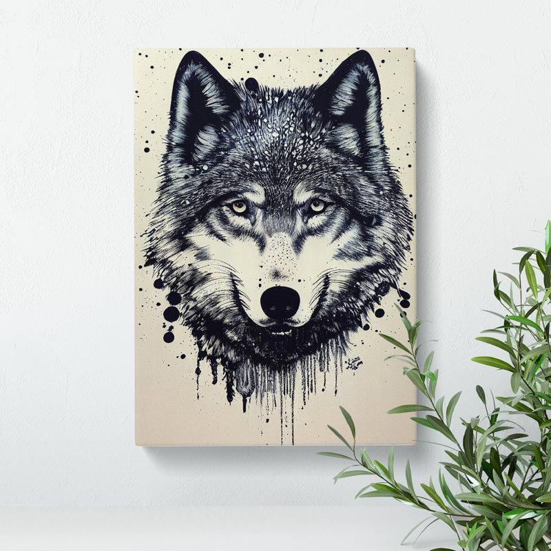 Wolf Graffiti No.1 - Wrapped Canvas, 60cm H x 40cm W x 3cm D