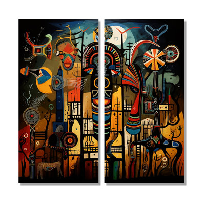 Abstract Sub-Saharan Landscape - Red Canvas Prints
