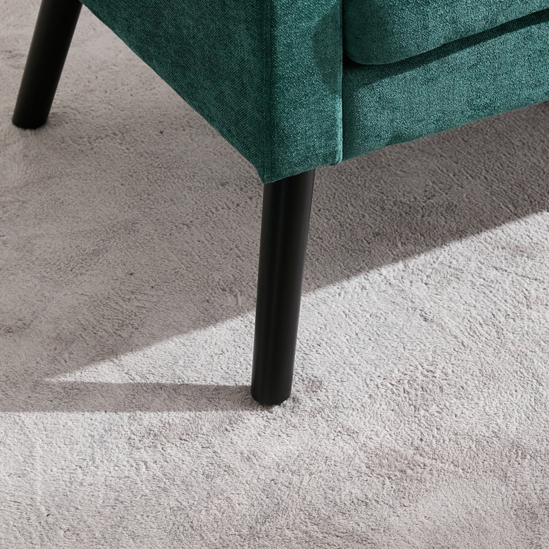 Fauteuil d'appoint 47,24 po de large à dossier capitonné 2 places avec coussin en mousse à haute densité de qualité supérieure en lin / suède pour petits espaces