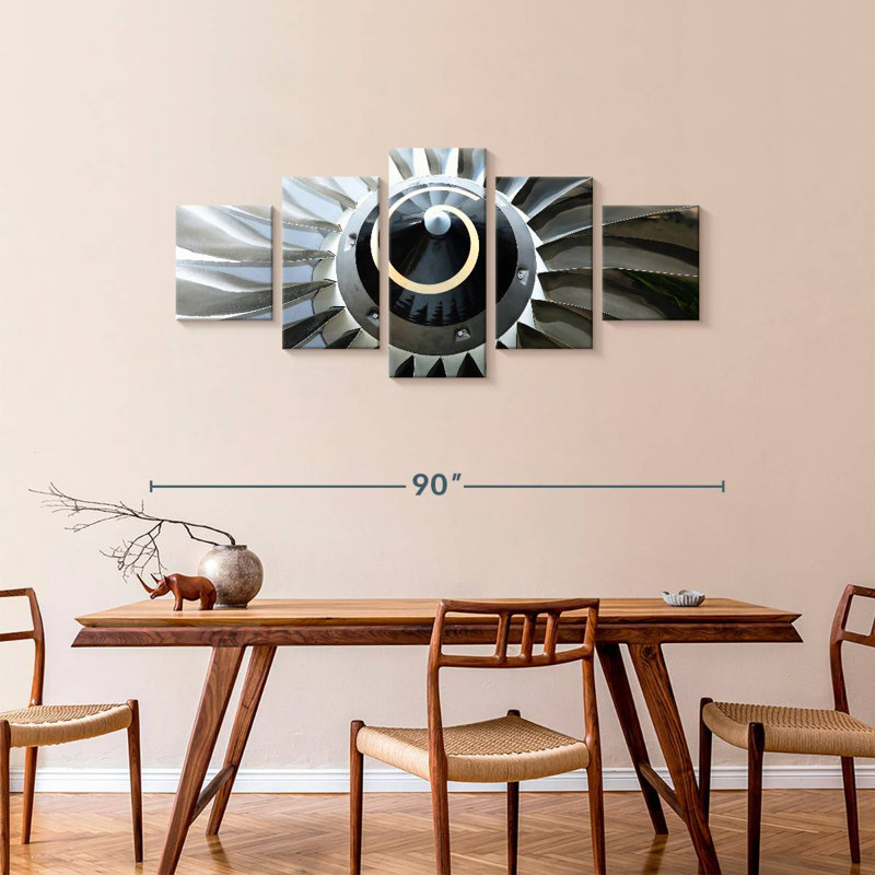 Shiny Jet Turbine, 36" H x 80" W