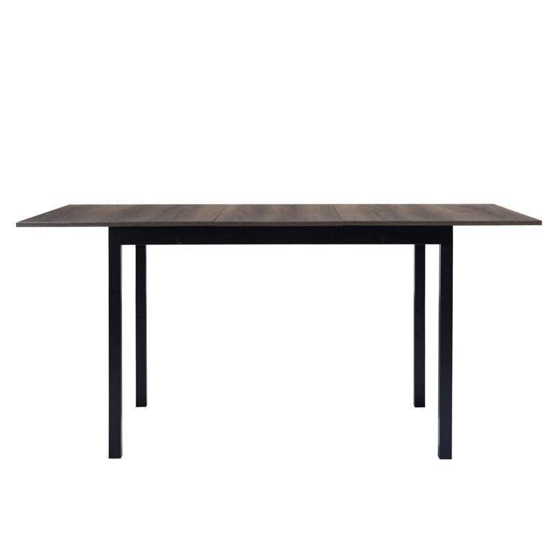 Janaiya Metal Base Dining Table, Dark Brown, Black