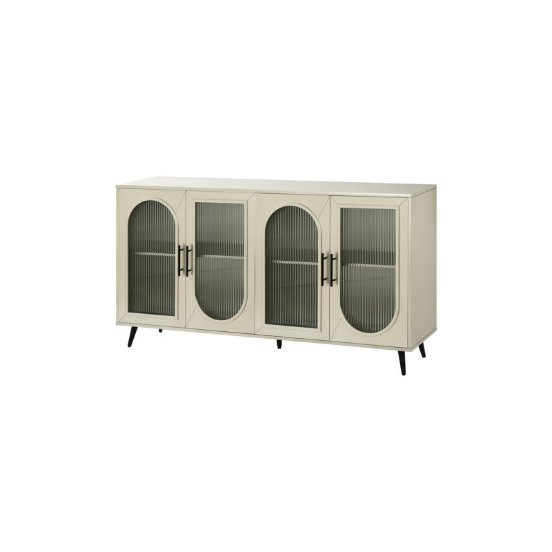 Meuble télé pour téléviseur de 65 pouces et plus, meuble télé en bois avec armoire de rangement et tablettes réglables
