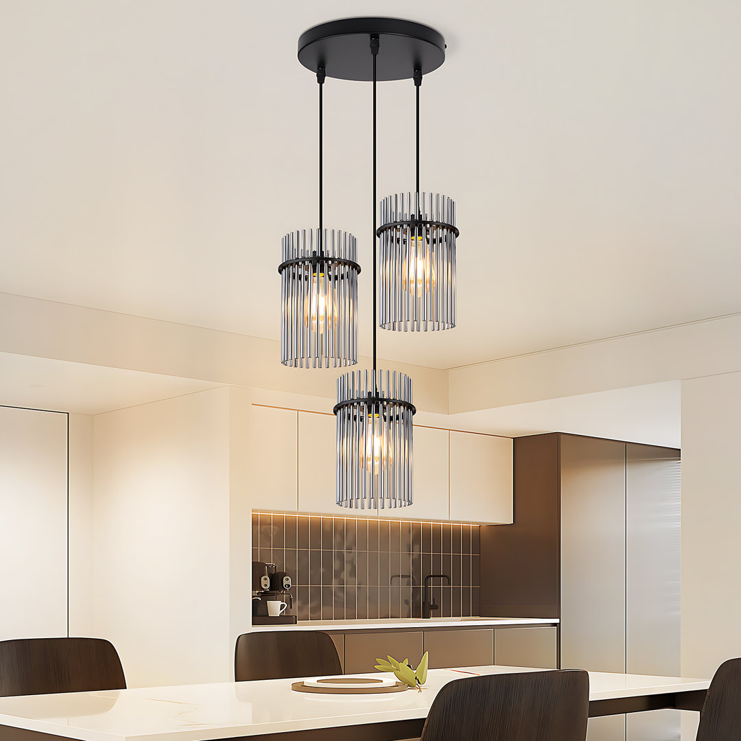 3-Light Cylinder Kitchen Island Pendant