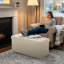 Banc de rangement avec repose-pieds, repose-pieds avec rangement, banc de bout de lit et table basse pour le salon, la chambre à coucher ou le vestibule (beige)